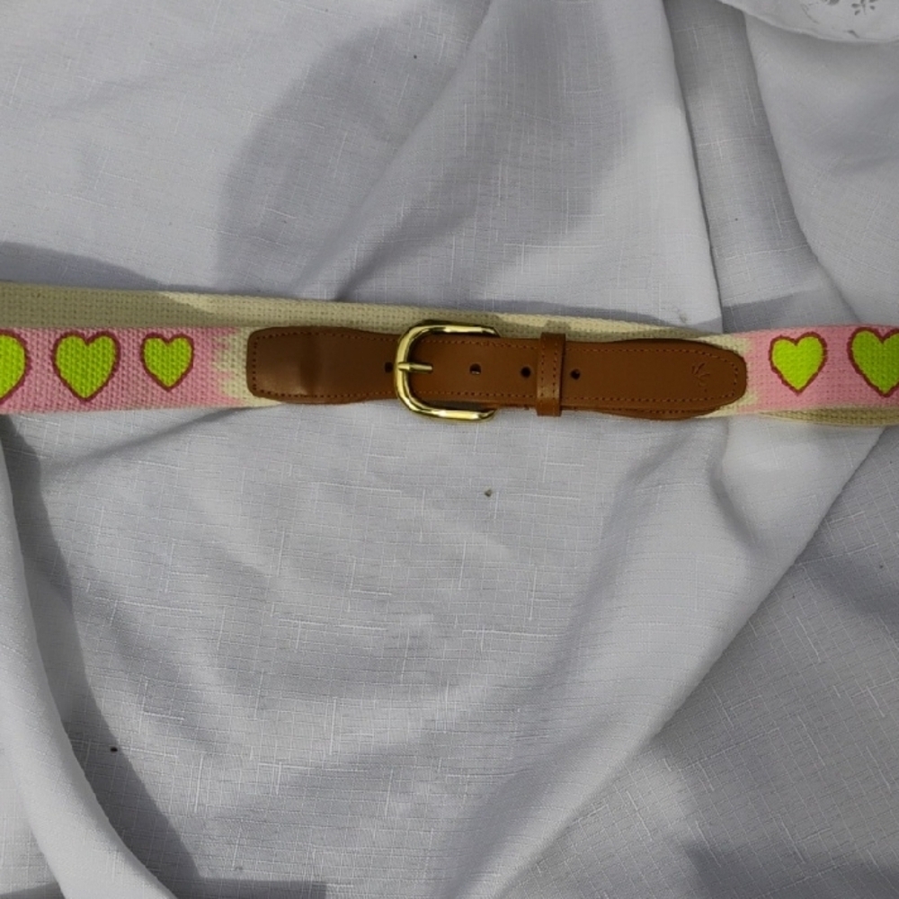 Pink and Green Heart Patterned Belt